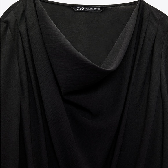 Black Belted Long Sleeve Grunge Midi Dress - Picture 6 of 7